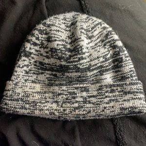 Black and grey knit beanie